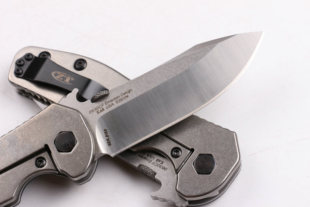 ZT0630 Zero Tolerance Titanium handle folding knife with carbon fiber UD403392